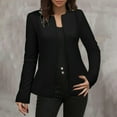thumbnail image 6 of Tops for Women Long Sleeved Blazer Jacket Solid Color Cardigan Jacket,Women's Long Sleeve Tops Black XXL, 6 of 6