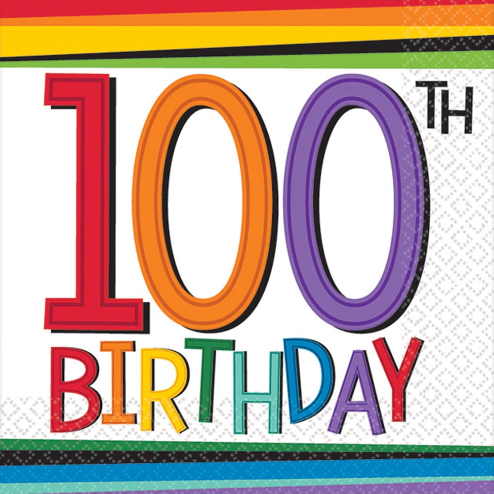100 Rainbow Birthday Beverage Napkins