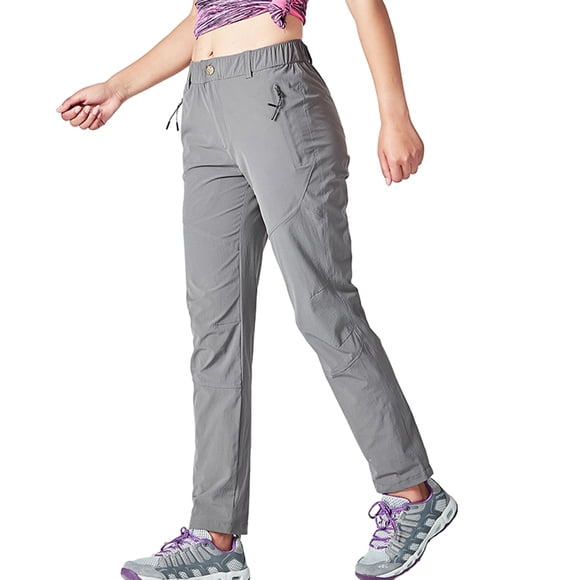Pantalones de senderismo Sonducket para mujer de secado rápido impermeables elásticos Gris 3XL
