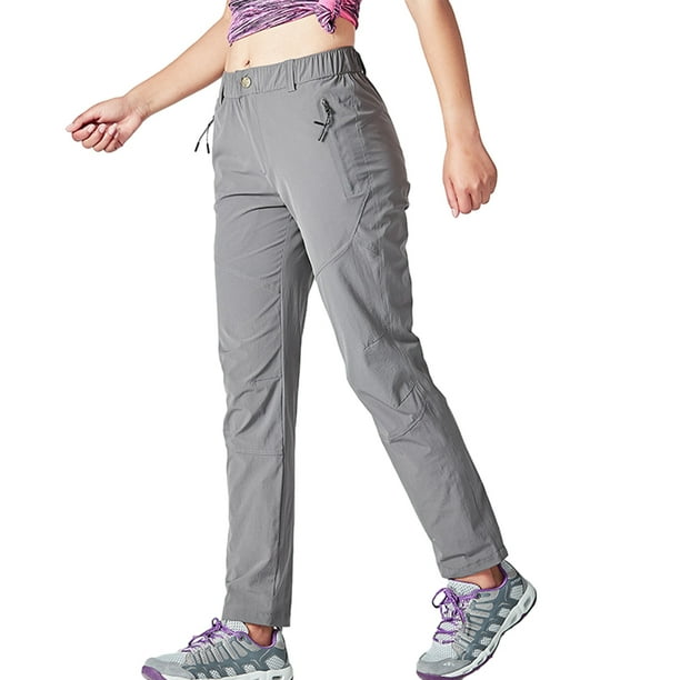 Pantalones de senderismo Sonducket para mujer de secado rápido impermeables  elásticos Gris 3XL