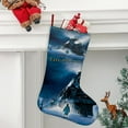 thumbnail image 2 of The Polar Express-theme Christmas Stockings，Fine white linen for Stairs Fireplace Hanging Xmas Home Decor Christmas gift17.7"X12.6"(45cm×32cm), 2 of 5