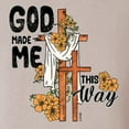 thumbnail image 6 of Wild Bobby God Made Me This Way Cross with Sunflowers Inspirational/Christian Unisex Crewneck Sweatshirt, Sandstone, Large, 6 of 6