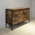 thumbnail image 3 of Industrial Style 6 Drawer Double Dresser,Rustic Brown Wood Storage Dresser Clothes Organizer with Sturdy Steel Frame, Chest with 6 Drawer, Storage Cabinet for Bedroom, Living Room, 3 of 10
