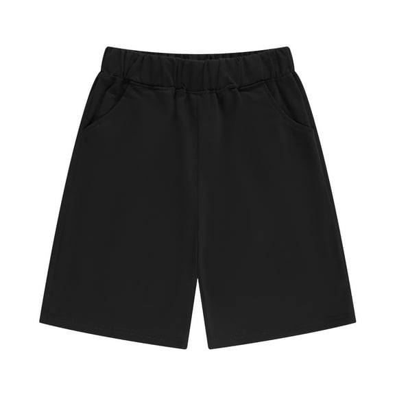 YOUYEDIAN Dress Shorts for Boys Girls School Uniform Kids Pull on Shorts Summer Casual Shorts Black 9-10 Years