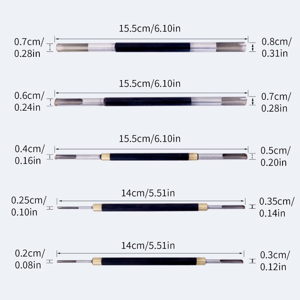 Zeiwohndc 5Pcs Stainless Steel Pottery Carving Tool For Ceramic Clay Hole Punching