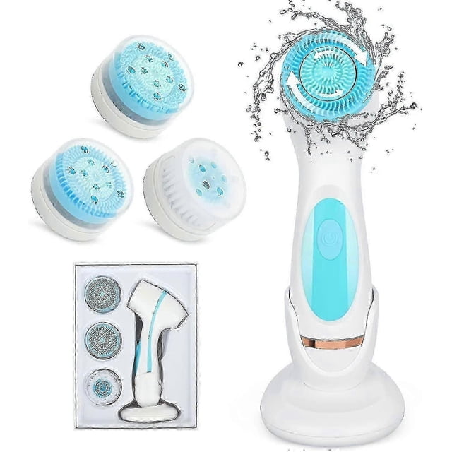Facial Cleansing Brush, Waterproof Electric Face Brush Two-way Rotation With 3 Brush Heads Usb Rechargeable Facial Cleansing Device For Exfoliation Sk