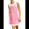 thumbnail image 3 of Conjuntos de 2 Piezas para Mujer: Jersey Informal de Cuello Redondo Sin Mangas con Bloques de Color y Pantalones Cortos A Juego con Bolsillos Rosa 5XL, 3 of 10