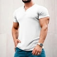thumbnail image 3 of yillto Mens Muscle Tee Short Sleeve Workout Gym Shirts V Neck Casual Tops Summer Casual Exercise T Shirts, 3 of 5