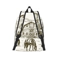 thumbnail image 2 of Naloa Horses Grazing On Meadow Canvas Backpack for Men Women Rucksack Casual Travel Daypack College Tote Satchel Bookbag for Teens-Medium, 2 of 7