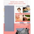 thumbnail image 5 of Navy Blue Striped Yoga Towel for Hot Yoga Non Slip, Farmhouse Striped Geometric Art Yoga Mat Towel Absorbent Yoga Sweat Towels Microfiber Hot Yoga Blanket for Bikram Pilates 26"x74", 5 of 7