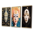 thumbnail image 3 of Designart "Pastel Pink Mask Futuristic Woman I" Woman Sci-Fi Framed Wall Art Set Of 3 - White Glam Frame Gallery Set For Office Decor, 3 of 6