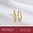 thumbnail image 3 of JeenMata Lab Grown Diamond Hoop Earrings - Round Cut Classic Earrings in Yellow Gold Plating for Women, 3 of 9