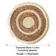 thumbnail image 3 of 15Inch Woven Placemats Water Hyacinth Placemats Rustic Place Mats Braided Round Placemats Boho Farmhouse Heat Resistant Non-Slip Table Mat for Dining Table Home Wedding Indoor Outdoor, 3 of 9