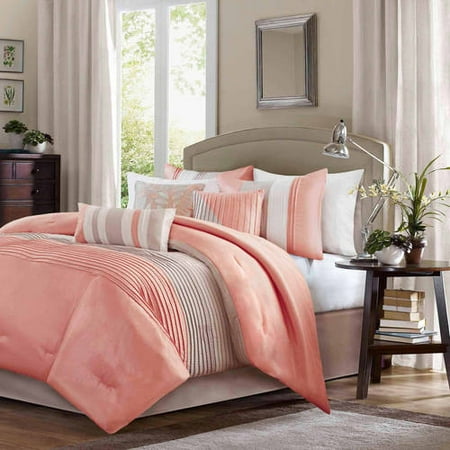 Salem Comforter Set (King) Coral - 7pc