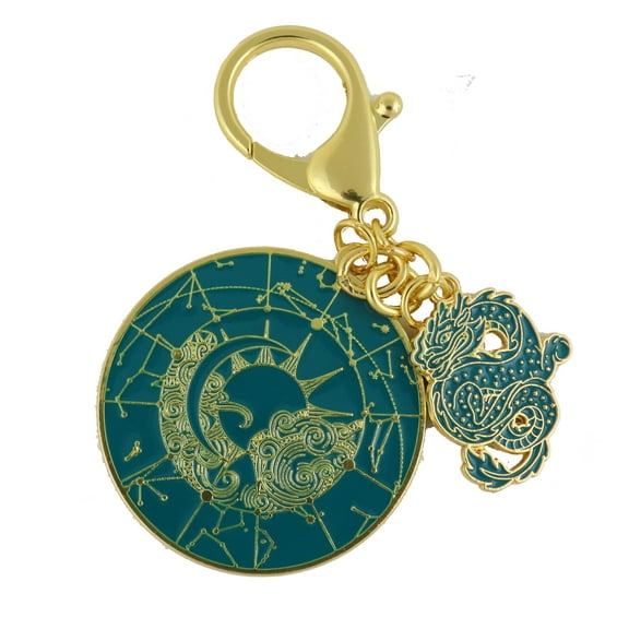 Feng Shui Green Dragon Lunar Mansions Harmonizing Amulet Keychain