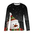 thumbnail image 4 of Blusas y camisas de manga larga y cuello redondo para hombre, informales, a la moda, con estampado navideño, cuello redondo, blusas de licra de manga larga para hombre., 4 of 5