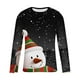 thumbnail image 4 of Blusas y camisas de manga larga y cuello redondo para hombre, informales, a la moda, con estampado navideño, cuello redondo, blusas de licra de manga larga para hombre., 4 of 5