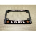 thumbnail image 5 of [Officially Licensed USMC Product] - Motorcycle Domed Custom-Made Personalized Metal License Plate Frame with USMC Proud Parent Design - Black, 5 of 7