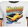 thumbnail image 2 of Mens Ford Yellow Mustang Horsepower 100% Cotton Ringer Tee Shirt, 3XL Navy/Gold, 2 of 5