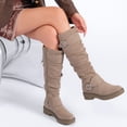 thumbnail image 4 of LOVE STEETLY Women's Slouchy Knee‑High Riding Boots, Round Toe Platform Side Zipper Casual Versatile Comfort Boot., 4 of 7