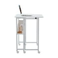 thumbnail image 3 of GZXS Folding Computer Desk with Storage Shelf and Rolling Wheels, 31.5" Compact White Writing Desk for Small Space, Home Office, Study, Bedroom, 3 of 8