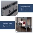 thumbnail image 4 of Entryway Table with Storage, Rustic Small Console Table w/ 3 Drawers & Open Bottom Shelf, Skinny Wood Console Table, Narrow Sofa Side Table for Living Room, Foyer, Entry Table, Vendee Gray, 4 of 6
