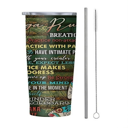 

Take a Deep Breath Namaste 20oz Tumbler Insulated Stainless Steel Water Bottle Portable Travel Coffee Tea Mug Cup