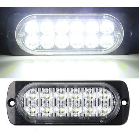LINLIN Strobe Side Marker Lights, 4PCS 12LED Car Marker Lights Car Side Indicators Lights 12V 24V Front Rear Side Light Position Lamps for Truck Trailer