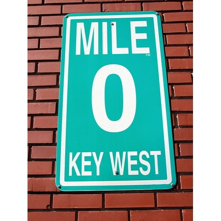 Florida Keys Mile Marker LAMINATED POSTER Florida Mile Marker Zero Sign Background Key West Poster Print 24 x 36 ()