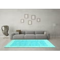 thumbnail image 3 of Ahgly Company Indoor Square Oriental Light Blue Traditional Area Rugs, 7' Square, 3 of 4