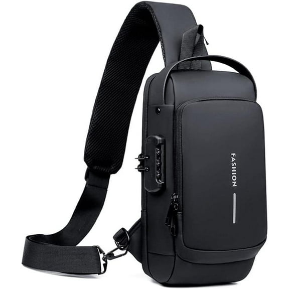 Carbon Fiber Streamline Anti-theft Sling Bag, USB Charging Sport Sling, Waterproof Shoulder Backpack, Sports Crossbody Bag