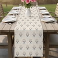 thumbnail image 4 of Bohemia Table Runner - 120 Inch Long Modern Boho Floral Plants Minimalist Abstract Beige Cotton and Linen Blended Dress Scarves Farmhouse Table Runner for Kitchen Dining, Coffee Table, 13" x 120", 4 of 8
