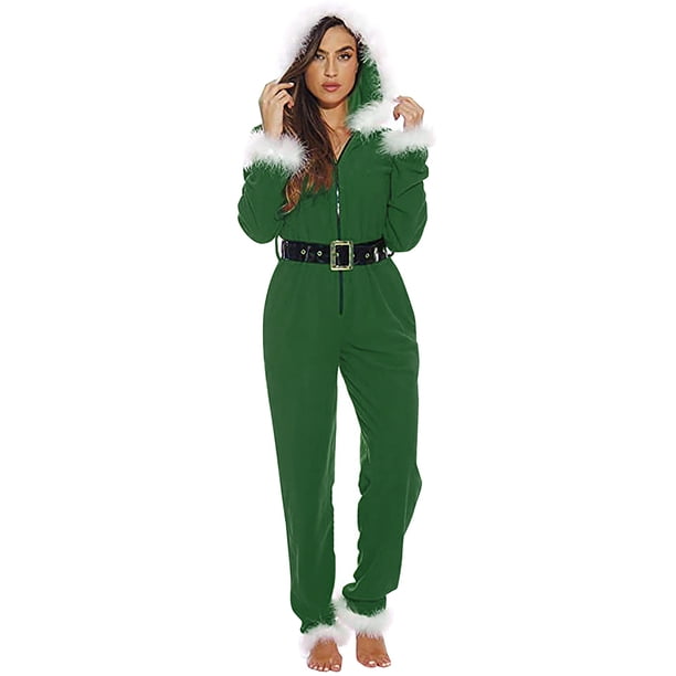 Txlixc Pareja vestido de Navidad con capucha de manga larga de color sólido con cinturón Txlixc moda