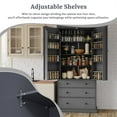 thumbnail image 5 of 77inch Farmhouse Kitchen Pantry, Freestanding Tall Cupboard Storage Cabinet with 3 Adjustable Shelves,8 Door Shelves,and 3 Drawers, Kitchen Storage Cabinet, 5 of 9