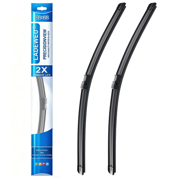 LADEWEU® Silicone Wiper Blades Replacement for Audi A4/A4 Quattro 2003-2009 A6/A6 Quattro 2002-2005, 22" 22" Audi Saddle Lock All-Season 2 Pack