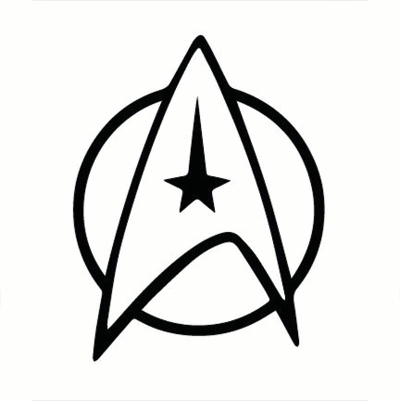 Star Trek Federation Logo Vinyl Decal - Black Window Sticker | 5.5