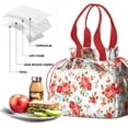 thumbnail image 4 of Pioneer Flower Floral Print Pattern Drawstring Lunch Bag Women - Drawstring Lunch Bag Insulated for Work Office - Stain-Resistant Large Lunchbags for Women with Multi-Pockets, 4 of 6