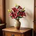 thumbnail image 4 of Artificial Lily Flowers, Realistic Faux Floral Arrangement Ornaments for Home and Hotel Use, Maintenance Free Wedding Decor, Lifelike Decorative Flower Pieces for Indoor Outdoor Display, 4 of 6