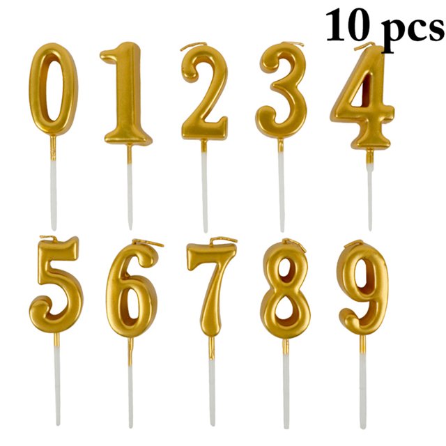 10PCS Cake Candles Creative 0 to 9 Number Candles Birthday Cake Decorations
