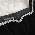 thumbnail image 3 of Vestido negro elegante de una línea para mujer, cuello cuadrado de diamantes, vestido ligeramente gordito, vestido de fiesta de manga larga de talla grande, Otoño e Invierno, 3 of 5