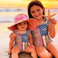 thumbnail image 4 of Grblisyd 4th of July Girls Swimsuit American Flag Crew Neck Flutter Sleeve Swimwear Beach Quick Dry Independence Day Bathing Suit for Kids 7-8 Years, 4 of 6