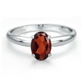 thumbnail image 3 of Gem Stone King PLAT-900 Platinum Red Garnet Engagement Ring for Women | 0.87 Cttw | Oval 7X5MM | Gemstone January Birthstone | Size 9, 3 of 6