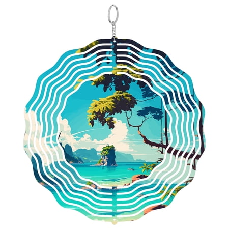 Phuket Thailand James Bond Island 3D Wind Spinner Stainless Steel Hanging Ornament Garden Decor Andaman Sea Gift