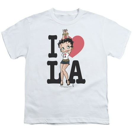 Betty Boop - I Heart La - Youth Short Sleeve Shirt - Medium