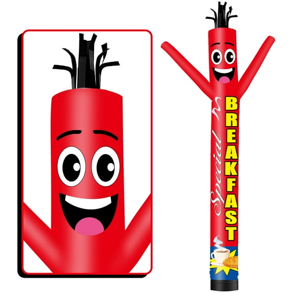Breakfast Special Inflatable Tube Man Wacky Wavy Dancing Guy for Outdoor Decoration Advertising Business Promotion (Blower Not Included)