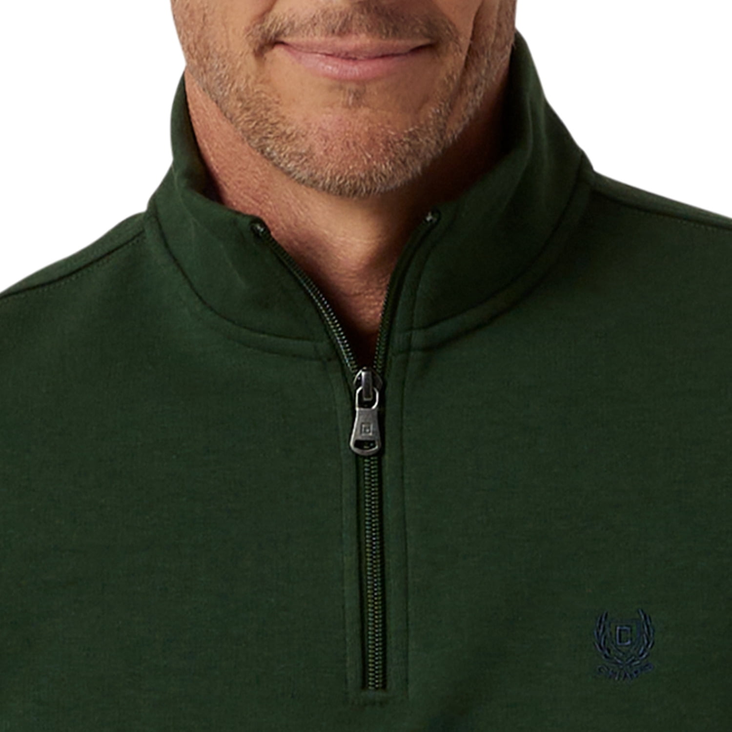 Chaps Men's & Big Men's Cotton Interlock Quarter Zip Mock Neck