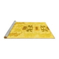 thumbnail image 2 of Ahgly Company Machine Washable Indoor Round Abstract Yellow Modern Area Rugs, 3' Round, 2 of 4