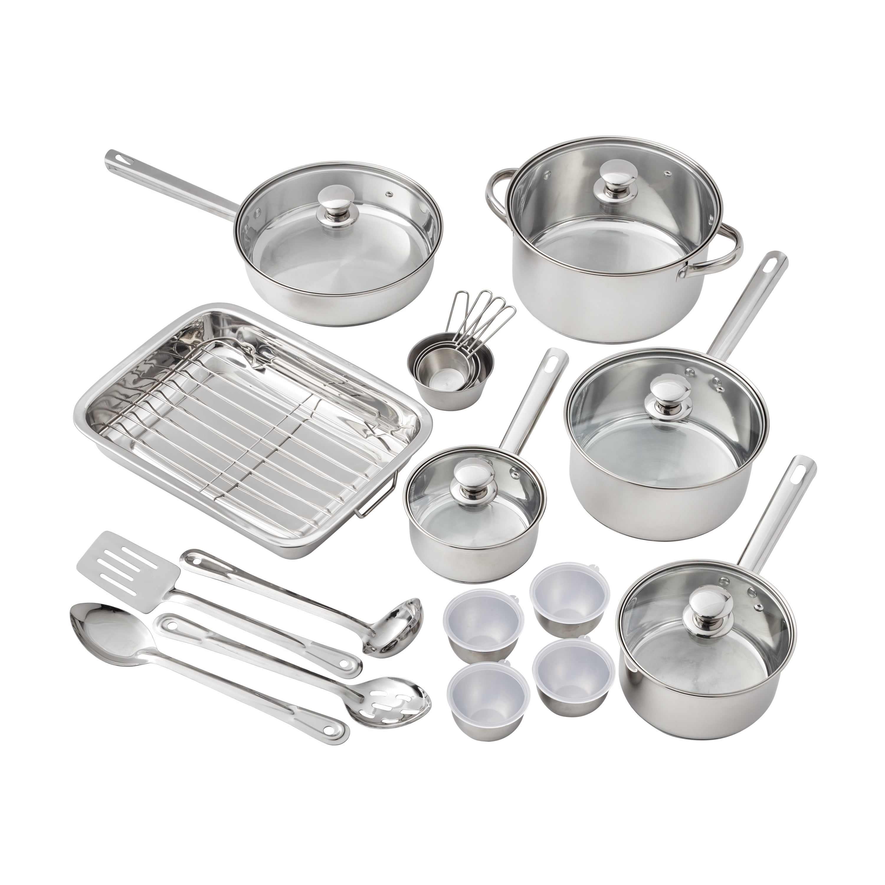Iridescent Stainless Steel 10-Piece Cookware Set with Kitchen Utensil 
