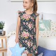 thumbnail image 4 of Vsdgher Chemises de Nuit Vintage Florales pour Filles Manches Courtes à Volants Robe de Nuit Pyjama pour Fête Pyjama-TG, 4 of 6