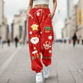 thumbnail image 2 of Fiaer Christmas Women's Sweatpants Baggy Plus Size Funny Graphic Xmas Pants Santa Gnomes Printed Trendy Trousers Red L, 2 of 4
